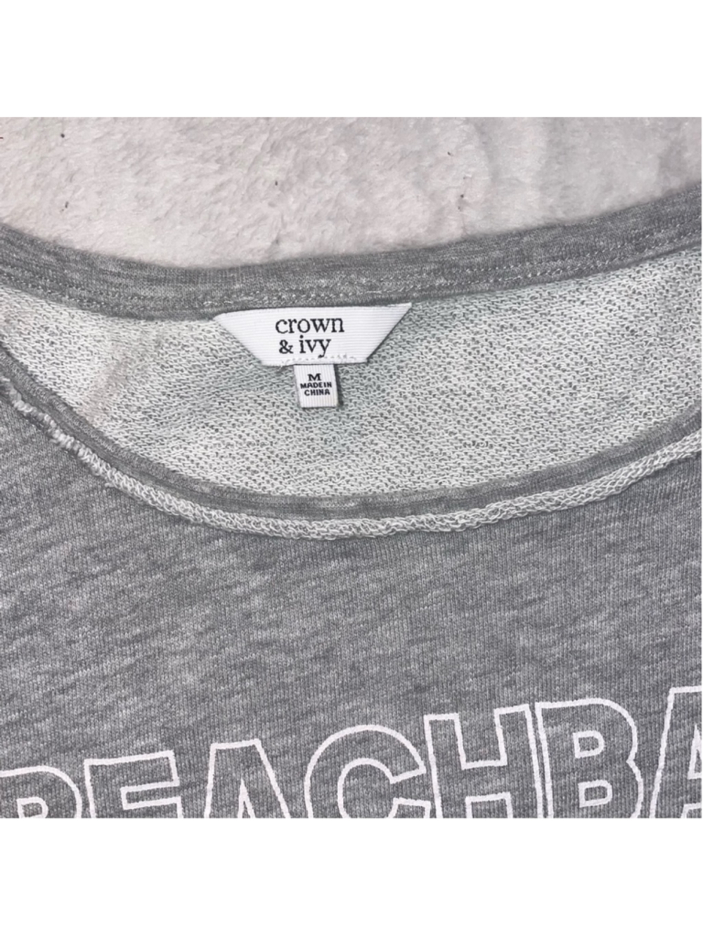Crown & Ivy Summer Beach Graphic Sweatshirt Coastal Lounge Pullover Medium - Picture 8 of 12